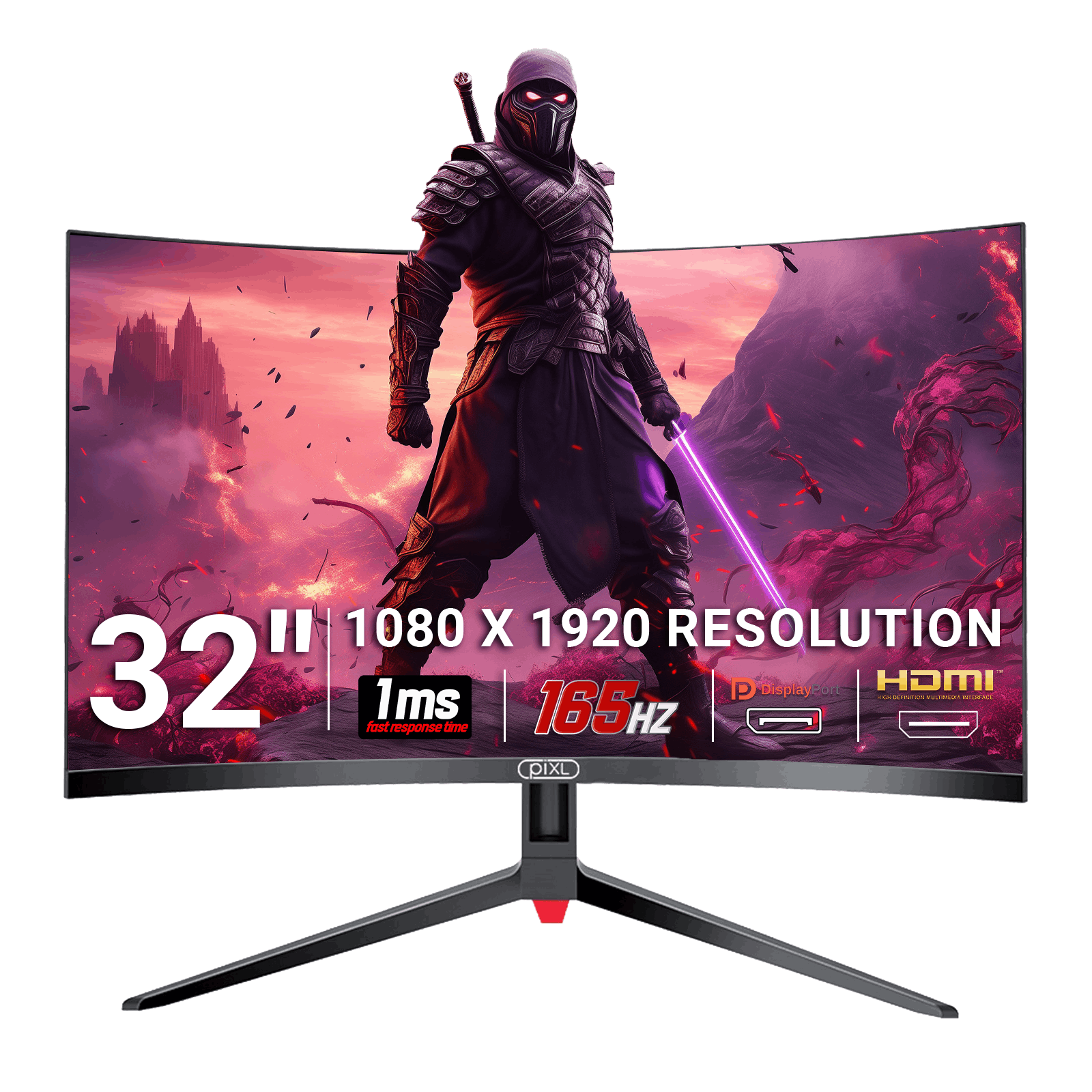 piXL CM32GF5 32 Inch 165Hz HDR Full HD Curved Gaming Monitor