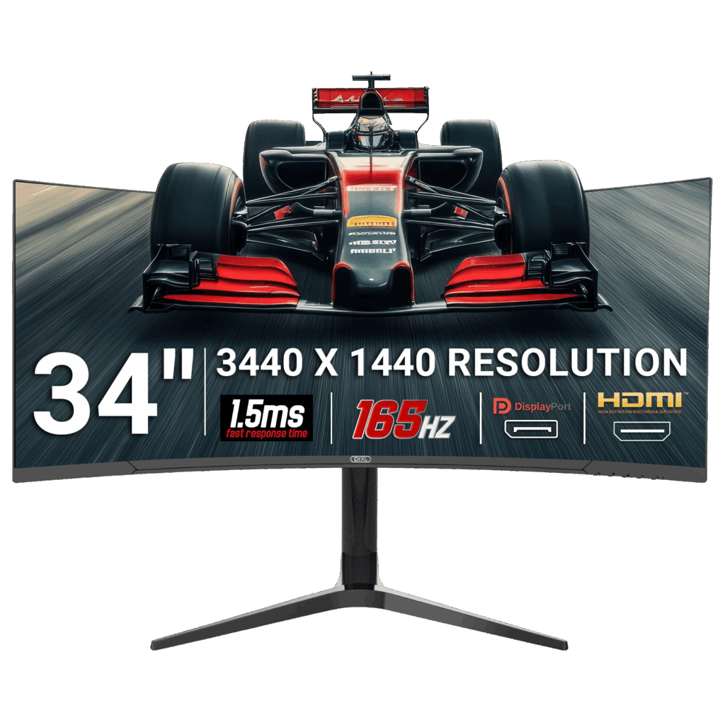 piXL CM34C7 34 Inch 165Hz UWQHD Quad HD Ultrawide Curved Gaming Monitor