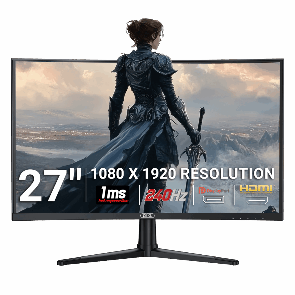 piXL PX27CC301B 27 Inch 240Hz HDR 10+ Full HD Curved Gaming Monitor